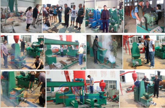 Wood charcoal briquette machine