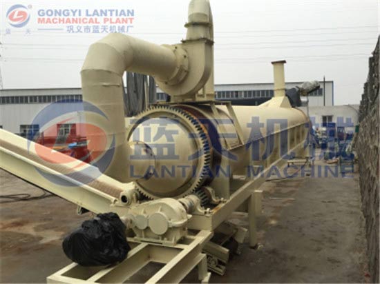 Wood chips drum dryer