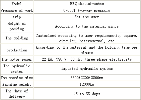 Hydraulic BBQ charcoal machine