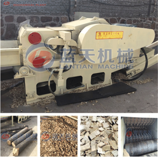 Wood log chipper machine