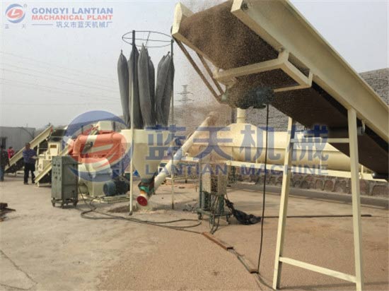 Wood chips rotary dryer