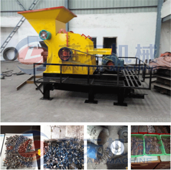 Scrap oil filter crusher machine